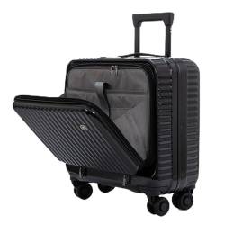 YXHYYDP Business-Trolley, Leichter Koffer, Aluminiumrahmen, 24-Zoll-Kabinenkoffer, TSA-Schloss, Schwarz/Gelb, für Geschäftsreisen (Black) von YXHYYDP