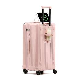 YXHYYDP Robuster Koffer mit Drehrädern, Hartschalenkoffer, TSA-Schloss, rosa Trolley-Koffer, für Geschäft, Urlaub, Schule (pink 26inch) von YXHYYDP