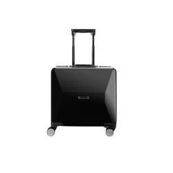 YXHYYDP Smarter Koffer mit Fingerabdruckschloss, Business-Kabinenkoffer, Handgepäck, TSA-Schloss, drehbare Räder, 24 Zoll (Rock Black) von YXHYYDP