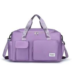 YXQSED Sporttasche Reisetasche für Damen und Herren mit Schuhfach Nassfach Tasche für Sport Fitness Reisen Trainingstasche Gym Bag Hell lila von YXQSED