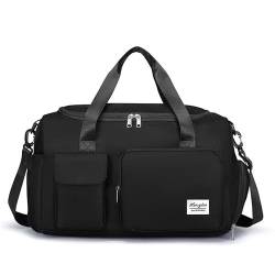 YXQSED Sporttasche Reisetasche für Damen und Herren mit Schuhfach Nassfach Tasche für Sport Fitness Reisen Trainingstasche Gym Bag Schwarz von YXQSED