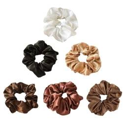 1PC Satin Seide Farbe Frauen Seide Scrunchie Elastische Handgemachte Multicolor Haar Pferdeschwanz Band Zubehör Haar Stirnband von YXRRVING