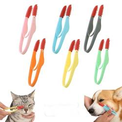 Pet Tear Marks Brush, Tear Stain Comb, Dog Cat Eye Booger Remover,Soft Rubber Pet Eye Comb, Pet Eye Cleaner Clip Soft Brush,Soft Washable Pet Combing Brush with Handle von YXRRVING