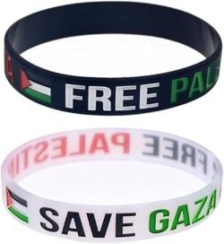 YXRRVING 10 PCS Palästina Flagge Armband, Save Gaza Palästina Silikon Armbänder, I Stand mit Palästina Armband Gummi Armbänder, Freiheit Palästinenser Armband, Unterstützung Palästina Armbänder, 10 von YXRRVING