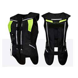 Airbag-Weste, Motorrad-Airbag-Weste, abnehmbare Schutzausrüstung auf der Rückseite, um Löcher zu verhindern, geeignet für Erwachsene Männer und Frauen (ohne CO2-Zylinder) (Farbe: Schwarz, Größe: XL) von YXYECEIPENO