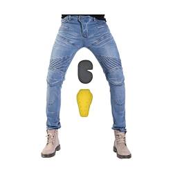 YXYECEIPENO Anti-Drop-Motorradjeans, Motorradhose Für Damen Gewaschenes Denimgewebe Ist Verschleißfest, Winddicht, Atmungsaktiv Und Reißfest Bequemer Zu Bedienen (S = 28, 2 Farben, Unisexhose) von YXYECEIPENO