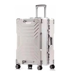 YXZYFPP Modische Koffer, Koffer mit Rollen, großes Fassungsvermögen, sicher und zuverlässig, TSA-Koffer mit Zollschloss, Kompressionsgepäck. Reisen Sie einfach (White 1 54 * 35 * 23CM) von YXZYFPP