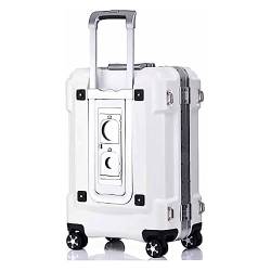 YXZYFPP Modische Koffer, Koffer mit Rollen, großes Fassungsvermögen, sicher und zuverlässig, TSA-Koffer mit Zollschloss, Kompressionsgepäck. Reisen Sie einfach (White 2 54 * 35 * 23CM) von YXZYFPP