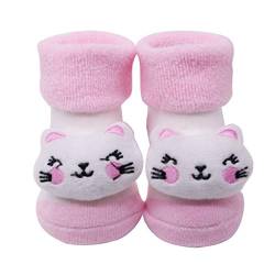 YYDSS Baby Socken Neugeborenes Baumwolle indoor Socken Weicher Bodensocken Schuhe Kleinkind Mädchen Bogen Anti Rutsch Socken Strümpfe Elegante Cartoon Bell Socken für 0-24 Monate von YYDSS