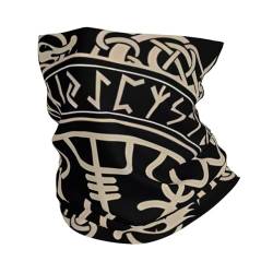 YYHHAOFA Multifunktionales Sport-Kopftuch, kann als Schal, Maske, Piratenhut, Halstuch, Haarband, Stirnband verwendet werden, magisches Design, nordische Runen, Kompassbild, weiß, One size von YYHHAOFA