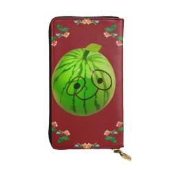 YYHHAOFA Big Eye Geldbörse aus Leder mit Wassermelonenbild, lang, bequem, leicht, wasserdicht, langlebig, 19 x 10,5 cm, Schwarz, Einheitsgröße von YYHHAOFA