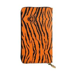 YYHHAOFA Lange Clutch aus Leder mit orangefarbenem Tiger-Leopardenmuster: bequem, leicht, wasserdicht, langlebig, 19 x 10,5 cm, Schwarz, Einheitsgröße von YYHHAOFA