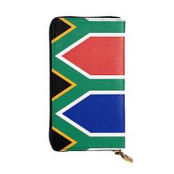 YYHHAOFA Südafrika Flagge Muster Leder Lange Kupplung Brieftasche > 7.48x4.13 Zoll Bequem Leicht Wasserdicht Langlebig Schön, Schwarz, Einheitsgröße von YYHHAOFA