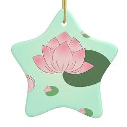 YYHWHJDE Keramik-Stern-Anhänger mit Lotusblumen-Motiv "Waiting to Bloom": geeignet für Weihnachtsdekoration in Einkaufszentren, Häusern von YYHWHJDE