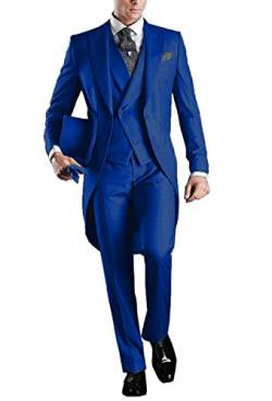 YYI Herren 3 Stück Frack Anzug Set Business Tuxedo für Männer Jacke, Weste, Anzughose von YYI