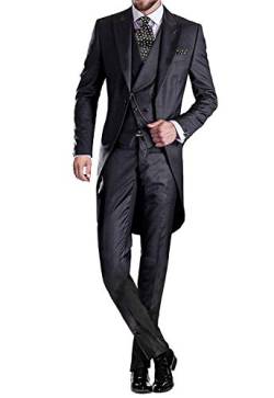 YYI Herren 3 Stück Frack Anzug Set Business Tuxedo für Männer Jacke, Weste, Anzughose von YYI