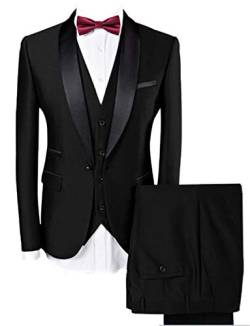 YYI Herren 3 Stück Schalkragen Anzüge für Männer Hochzeit Slim Fit Anzug von YYI