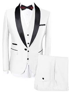 YYI Herren 3 Stück Schalkragen Anzüge für Männer Hochzeit Slim Fit Anzug von YYI