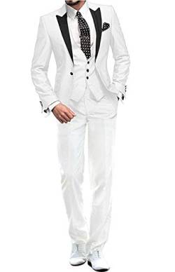 YYI Männer Anzug Slim Fit 3-teilige Formale Business-Jacke Weste Anzughose von YYI