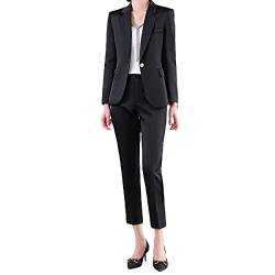 YYNUDA Anzug Set Damen Blazer mit Hose Slim Fit Hosenanzug Elegant Business Office Schwarz M von YYNUDA