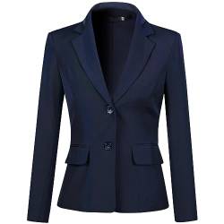 YYNUDA Blazer Damen Sommer Anzugjacke Business Slim Fit Top Elegant Damenjacke für Business Office Blau XS von YYNUDA