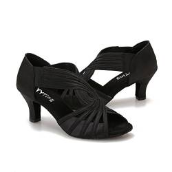 Damen Tanzschuhe Ballsaal Latein Salsa Standard Praxis Schuhe 6cm Ferse YT02(Bitte bestellen Sie eine Nummer grösser) von YYTing