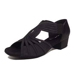 YT04 Damen-Ballsaal-Tanzschuhe, niedriger Absatz, Salsa, Batchata, für Anfänger, Übung, Hochzeit, Tanzen, 3,8 cm Absatz, 3,8 cm, Schwarz, 36 EU von YYTing