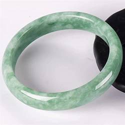 YZDKJ Natürliche grüne jade armreif armband echte handgeschnitzte charme schmuck zubehör mode armband für männer frauen mit box (Gem Color : 62-64mm) von YZDKJ