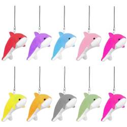 YZDZSW Delfin Anhänger, 10 Stück Delfin Schlüsselanhänger, Kleine Plüsch-Delfin-Anhänger Delfin-Plüschanhänger für Schlüsseltasche Telefon(8 * 4.5cm) von YZDZSW