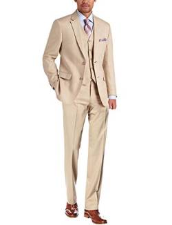 YZHEN Herren 2-Knopf Beige Anzug mit Jacke Weste Hose von YZHEN