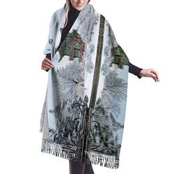 Kaschmir-Decke im Korea-Wintersee-Print – Damenschal, Pashmina-Schal, Winterschals, Damen, großes Wickeltuch, Damen-Geschenk von YZHYWJFF