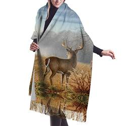 Kaschmir-Decke mit Hirschmotiv, für Damen, Pashmina-Schal, Winterschal, große Verpackung, Damen-Geschenke von YZHYWJFF