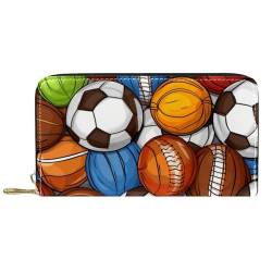 YZUOUZY Minimalistische Geldbörse für Herren, Geldbörse, Damen, Ledergeldbörse, Basketball, Fußball, Volleyball, Kartenetui, Mehrfarbig, 7.5x4.5x1 in, Komfortabel von YZUOUZY