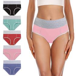 YaShaer Damen Unterhosen Baumwolle Unterwäsche Hohe Taille Slips Hoher Taillenslip für Frauen Mehrpack Multipack von YaShaer