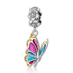 Vogel-Anhänger Sterlingsilber Modeschmuck Tier Charm Bead für Pandora Armbänder (Schmetterling A) von YaShuo