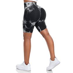 Yaavii Damen-Shorts mit hoher Taille, zum Anheben des Pos, nahtlos, Bauchkontrolle, Yoga-Shorts, Workout, Laufen, 10 Schwarz, S von Yaavii