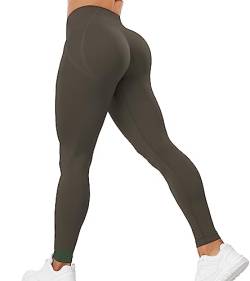 Yaavii Leggings Damen High Waist Scruch Butt Push Up Butt Lift Fitnesshosen Hohe Taille Yogahose Laufhose Kaffee S von Yaavii