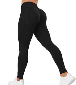 Yaavii Leggings Damen High Waist Scruch Butt Push Up Butt Lift Fitnesshosen Hohe Taille Yogahose Laufhose Schwarz M von Yaavii