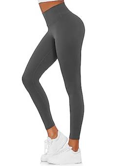 Yaavii Sport Leggings Damen High Waist Push Up Sporthose Laufhose Für Fitness Outdoor Alltag Grau XL von Yaavii