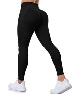 Yaavii Sport Leggings Damen Scrunch Butt Gym Sporthose Hohe Taille Push Up Sportleggins Schwarz M von Yaavii