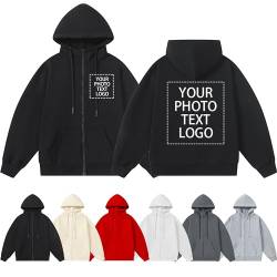 Custom Personalisierte Hoodie Mit Reißverschluss Für Männer, Frauen, Kinder, Erwachsene, Fügen Sie Ihr Bild, Ihren Text Und Ihr Logo Auf Der Vorder- Und Rückseite Hinzu von Yacheng