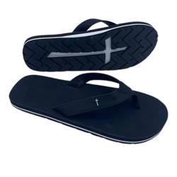Yacriso Christian Footwear Cross-Bottom-Sandalen, versteckte Cross-Flops, Cross-Slipper für Männer/Frauen, lustige christliche Flip-Flops, schnell trocknende Herren-Strandsandalen (B,39) von Yacriso