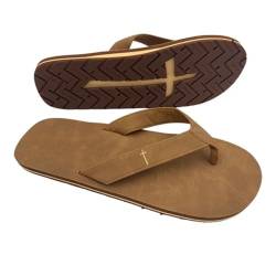 Yacriso Christian Footwear Cross-Bottom-Sandalen, versteckte Cross-Flops, Cross-Slipper für Männer/Frauen, lustige christliche Flip-Flops, schnell trocknende Herren-Strandsandalen (D,39) von Yacriso