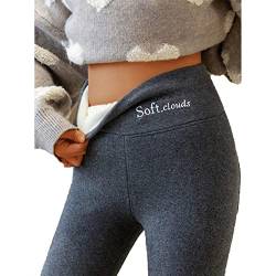 Soft Clouds Fleece Leggings for Women Winter, Casual Warm Winter Solid Pants (Deep Gray,XL) von Yaepoip