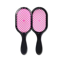 2024 Yagerod ānti-stātic Detangling Hair Comb, Hair Brush, Detangling Hair Brush, Wet and Dry Detangle Brush, Effortlessly Untangle Your Locks (3 Pieces Black Handle + Pink Brush) von Yagerod