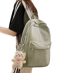 Cute Backpack Kawaii School Supplies Aesthetic Backpacks School Bag for Teen Girls in Middle School Stuff Large Capacity Waterproof (green +charm) von Yagerod
