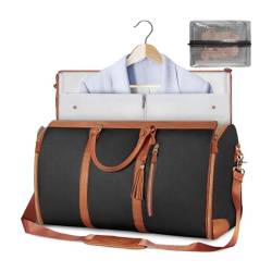 Entdecken Sie die Welt mit der stilvollen faltbaren Reisetasche von Yagerod, einem Duffle-Kleidersack für die Reise, großes Fassungsvermögen, faltbar (Beige, Pink, Schwarz) (Schwarz) von Yagerod