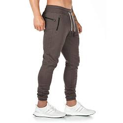 Yageshark Jogginghose Herren Baumwolle Sweathose Sporthose Fitness Slim Fit Hose Freizeithose Joggers Jogginghosen Männer Streetwear (Braun,X-Large) von Yageshark