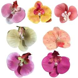 Schmetterling Orchideen Haarclip, 7pcs süße hawaiianische nhaarklammern, tropische nhaarklammern für Frauen Mädchen Hochzeits Sommerstrandparty von Yahunosu