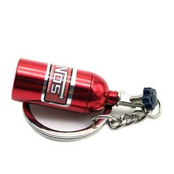 Yahunosu Autoschlüsselkäseschlüsselring, Mini -Nos -Flaschen -Nitrooxid -Metallschlüsselkette, Schlüsselstash -Turbo -Schlüsselbund (Rot) von Yahunosu